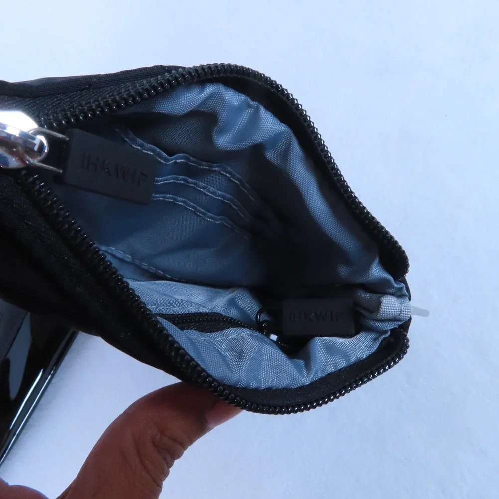 Ihkwip Womens Quilted Glossy Set of 2 Perfect Pair RFID Wristlets Wallet Black